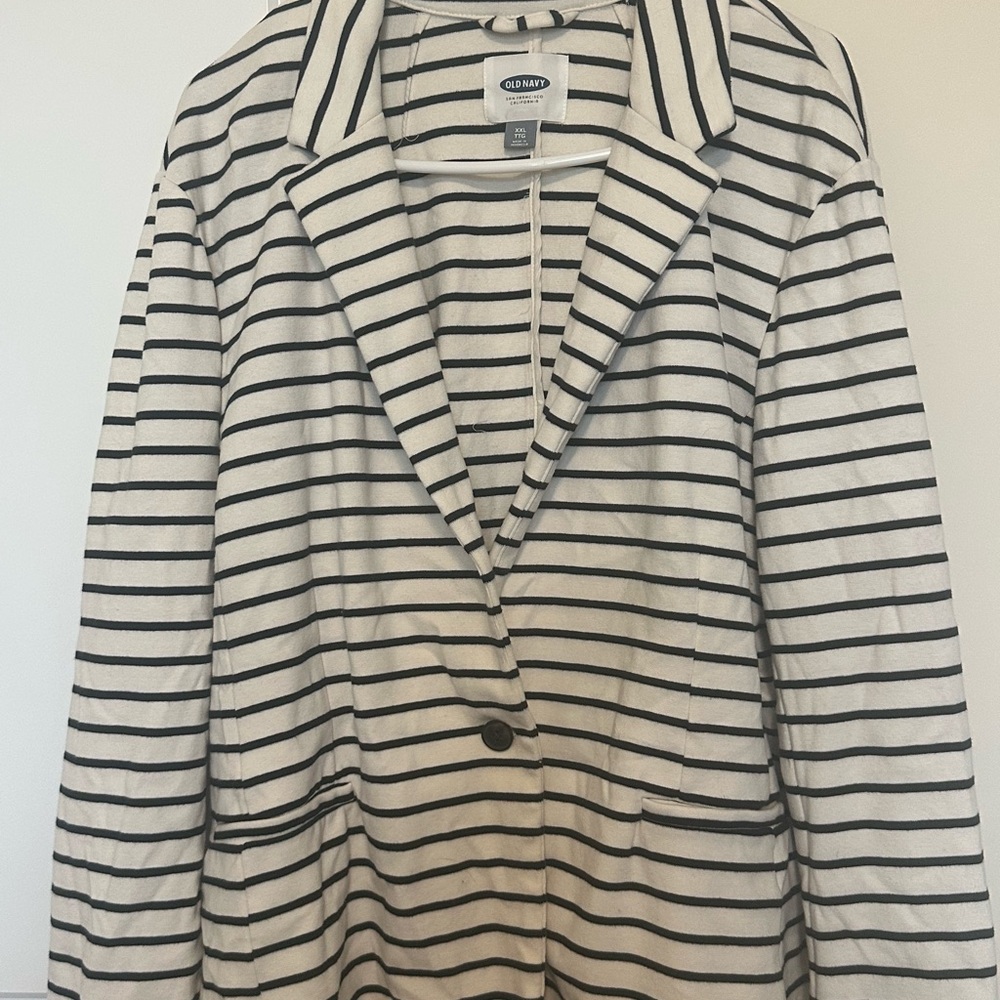Old Navy Black and White Striped Blazer